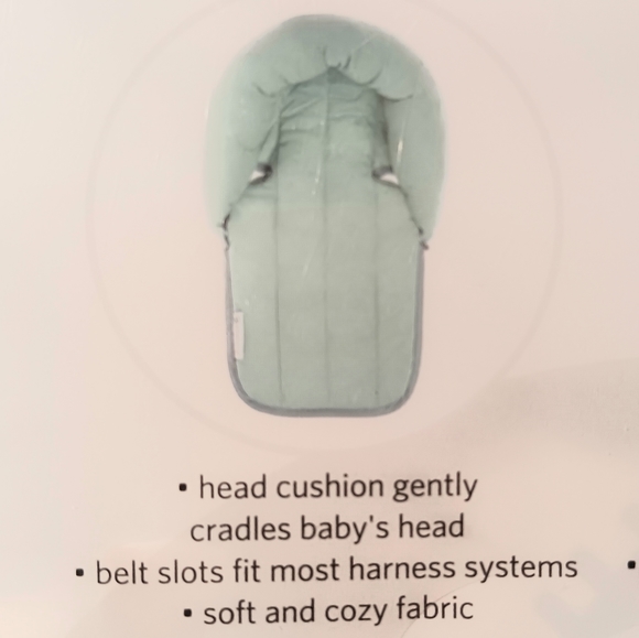 Infant Car Seat Accessory Set Seafoam Green With Dinosaur Print Monbebe NEW - Picture 3 of 8